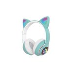 Sunix Wireless 5.0 Stereo Kedi Kulak Üstü Bluetooth Kulaklık Yeşil BLT-44