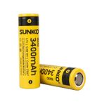 Sunkko 3.7 Volt 3400 Mah 18650 Şarj Edilebilir Pil 2 Adet Lityum İon Şarjlı Pil