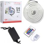 Sunlight Neon Şerit Led Işık 3 Çip Rgb 5 Metre Kumandalı 220v Star