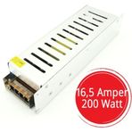 Sunlight Şerit Led Trafo 12V Adaptör Driver 16,5 Amper 200 Watt
