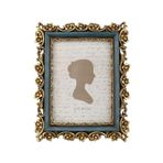 Sunlit Vintage Resim Çerçevesi 12 x 18 cm, Lüks Antik Fotoğraf Çerçeveleri Cam Ön, Fotoğraf Ekranı, Masa Üstü Duvara Asma, Hediye Fikirleri, Altın ve Mavi