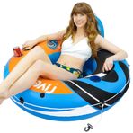 Sunlite Sports Nehir Sal Şişme Tüp, Göl ve Nehir Üstü Salona Su Şamandırası, Açık Su Tüpü Spor Eğlencesi, Açık Su Tüpü Spor Eğlencesi, İki Kavrama Kolları, Su Şamandırası