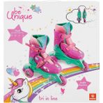 Sunman Pembe Unicorn Desenli 3 Tekerlekli Inline Paten Çocuklar için Eğlenceli ve Rahat Kullanım - Çok Renkli