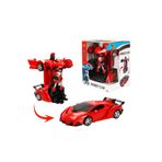 Sunman Suncon Işıklı USB Şarjlı Uzaktan Kumandalı Arabaya Dönüşebilen Robot 43288 Kırmızı