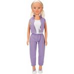 Sunman Yürüyüş Arkadaşım Clara Sporty 80 cm Mor Eşofman Takımlı Eğlenceli Model Bebek