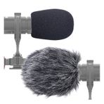 SUNMON Kürklü Ön Cam Muff, Mic Pop Filtre/Köpük Rüzgar Kapağı Rode VideoMicro Videomic Me-L Shotgun Mikrofon uyar (2 PAKET)