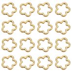 SUNNYCLUE 1 kutu 100 adet 15 mm Metal çiçek boncuk çerçevesi, gümüş çerçeve boncuklar, alaşım çift delikli Tibet altın içi boş çiçek çiçeği ara bağlantı takı yapımı için boncuk küpe kaynağı kendin yap