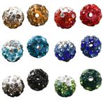 SUNNYCLUE 1 kutu 48 adet 6 renk 10 mm polimer kil yapay elmas boncuklar Bubblegum kalem boncuk renkli sakız serme disko yuvarlak top tıknaz gevşek boncuk el yapımı boncuklu kalemler takı bilezik dekor