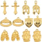 SUNNYCLUE 1 kutu 48 adet 6 stil İncil tema takılar İncil takılar toplu alaşım altın Metal pazar çapraz tespih kuşak kılıç kalkan İncil Charm takı yapımı için takılar DIY kolye küpe bilezik hediyeler