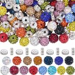 SUNNYCLUE 180 adet 10 mm yuvarlak yapay elmas boncuk disko topu boncuk toplu polimer kil sakız küçük kristal Spacer kalem boncuk takılar boncuklu kalemler anahtarlık bilezik kolye takı yapımı DIY el