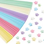 SUNNYCLUE 2160 adet 6 renk yıldız katlanır kağıt Origami yıldız şeritler şanslı gradyan makaron renkli parlak Glitter ışıltı çift taraflı dikdörtgen dekor Origamis şerit sanat DIY el işçiliği