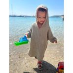 Sunof Baby Müslin Çoban Dikişli Kapşonlu Bebek Panço / Bornoz - %100 Pamuk 4 Katlı - Yeşil - 1 - 2 Yaş