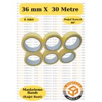 sunpack ambalaj Maskeleme Bandı 36mm X 30m Sarı (6 Adet) (Kağıt Bant) - Oto Boya, Fırın ve Dekorasyon Bandı