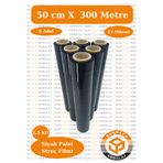 sunpack ambalaj Streç Film 50cm X 300m 6 Adet, Siyah, 23 Mikron, 2500 Gr, Dayanıklı Eşya, Koli ve Palet Streci