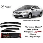Sunplex Toyota Corolla 2007-2012 Mugen Tip 4'lü Cam Rüzgarlığı Siyah Renk Uyumlu