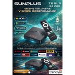 sunplus | Tesla Q4 Pro | 6K Android Tv Box | 4+32G | Ses Komutlu + Bluetooth Air Kumanda