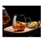 Sun's Tea Ultra Şeffaf Cam Çay Kupası | Kahve Kupası 16 oz (470 ml) | Borosilikat - Büyük Saplı Bardaklar | Basit ve Zarif | Mikrodalga Fırında Kullanılabilir | Saf Cam