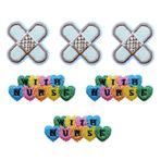 Sunshine Patch 6 adet Banadge ve kalp şeklinde hemşire metin işlemeli sopa üzerinde/demir On yamalar hemşire günü kumaş rozeti