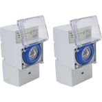 Sunshinee 2x SUL181H Mekanik Zamanlayıcı 24 Saat Zaman Anahtarı Röle Elektrik Programlanabilir Zamanlayıcı 24 Saat Din Raylı Zamanlayıcı Anahtarı (Yurt Dışından) - Beyaz