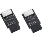 Sunshinee 2x USB 2.0 Ön Panel Başlığı USB 9pin - USB 2.0 Tip-E Dahili Adaptör Anakart Fiş Adaptörü (Yurt Dışından) - Siyah