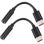 Sunshinee 2x USB C - 3,5 mm Kulaklık/kulaklık Jak Kablosu Adaptörü, Tip C 3.1 Erkek Bağlantı Noktası - 3,5 mm Dişi Stereo Ses (Yurt Dışından) - Siyah