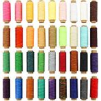 Sunshinee 36 Renk Mumlu Iplik El Dikiş Mumlu Iplik Deri Dikiş Için Dıy Deri El Sanatları ve Kitap Bağlama Bilezikler (Yurt Dışından) - Set - Renkli