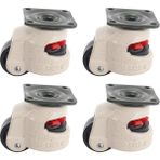 Sunshinee 4 Adet Geri Çekilebilir Tesviye Tekerleri Endüstriyel Makine Döner Tekeri Castor Tekerlek Ofis Koltuğu Arabası 330 Lbs Kapasiteli GD-40F (Yurt Dışından) - Set - Beyaz