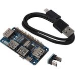 Sunshinee 4 Bağlantı Noktalı USB Hub Hat 3/2/sıfır W Uzatma I Usb'den Uart'a Seri Hata Ayıklama Için Usb2.0/1.1 ile Uyumlu (Yurt Dışından) - Siyah