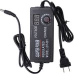 Sunshinee Ayarlanabilir Ac To Dc 3V-12V Üniversal Adaptör Ekranlı Voltaj Ayarlı Güç Kaynağı Adatpor 3 12 V(Us Plug) (Yurt Dışından) - Siyah