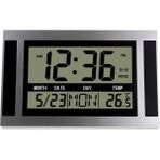 Sunshinee Dijital Duvar Saati LCD Numarası Zaman Sıcaklık Takvimi Alarm Masa Masa Saati Modern Tasarım Ofis Ev Gümüş (Yurt Dışından) - Renkli
