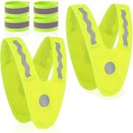 Sunshinee Emniyet Yeleği Çocuk, 2 Adet Emniyet Yeleği 4 Adet Reflektif Bantlı Binme, Reflektif Yelek Çocuk (Yurt Dışından) - Set - Sap Yeşili