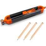 Sunshinee Kurşun Kalem Kilitli Kontur Ölçme Aleti - Ahşap Çizme Aleti 3 Kalemli Kenar Köşe Ölçme Profili Teksir Makinesi (Yurt Dışından) - Set - Siyah