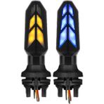 Sunshinee Motosiklet LED Sinyal Işık Gündüz Farları Çift Akan Sarı + Mavi Flaşör Göstergesi CG160 CB250 (Yurt Dışından) - Set - Siyah