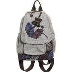 Sunshinee Retro Çiçek Yaprak Nakış Kadın Bayan Sırt Çantası Etnik Tarzı Yaprak Çiçek Boncuk Sırt Çantası Öğrenci Okul Çantası Kız (Yurt Dışından) - Gri