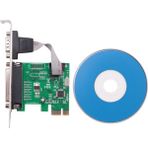 Sunshinee RS232 -232 Seri Bağlantı Noktası Com ve DB25 Yazıcı Paralel Bağlantı Noktası - Pcı-E Pcı Express Adaptörü Dönüştürücü WCH382L Çip (Yurt Dışından) - Siyah
