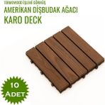 Sunsoe Ahşap Dişbudak Ağacı 10 Adet 30x30 cm Karo Deck Bahçe Yer Döşemesi
