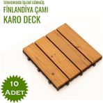 Sunsoe Ahşap Fin Çamı 10 Adet 30x30 cm Karo Deck Bahçe Yer Döşemesi