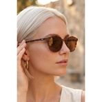 Sunstop GAMBARA CLPRM UV400 Korumalı Polarize Filtreli Mat Leopar Desenli Unisex Yuvarlak Çerçeveli Güneş Gözlüğü