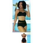 Sunsurf 40004 Straplez Kaplı Yüksek Bel Bikini Takımı Siyah