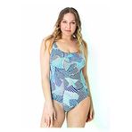 Sunsurf 55500/200 Büyük Beden Desenli Mayo 50-52-54-56 Beden Mavi