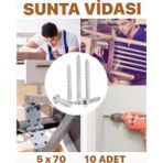 Sunta Ağaç Vidası 5 x 70 - 10 Adet Vida