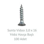 Sunta Vidası 3,0 x 16 mm 100 Adet Yhb Vida
