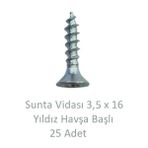 Sunta Vidası 3,5 x 16 mm 25 Adet Yhb Vida