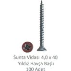 Sunta Vidası 4,0 x 40 mm 100 Adet Yhb Vida