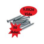 Sunta Vidası 5,0x20, 50 Adet Tam Diş Snt Yhb Vida