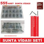 SUNTA VİDASI SETİ 555 PARÇA AHŞAP-PLASTİK-DÜBEL V.B VİDA SETİ