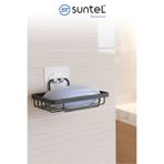 SUNTEL BANYO MUTFAK AKSESUARLARI Sabunluk Banyo Mutfak Lavabo Metal Sabunluk Yapışkanlı Mat Siyah
