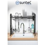 SUNTEL BANYO MUTFAK AKSESUARLARI Üstü Bulaşık Kurutma Rafı Mutfak Depolama Tezgah Üstü Düzenleyici (Hareketli Kancalarla 70 cm)