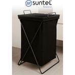 Suntel Katlanabilir Kumaş Çamaşır Sepeti – Siyah Metal Gövdeli, Siyah Renk Torbalı - Belirtilmemiş