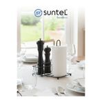 Suntel Siyah Metal Ahşap Saplı Tezgah Üstü Kağıt Havluluk ve Baharatlık Standı